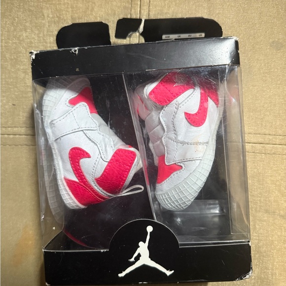 Jordan White and Pink Sneakers for Infants - Picture 1 of 7